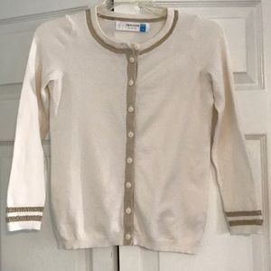 Anthropologie Sparrow Ivory and Gold Cardigan